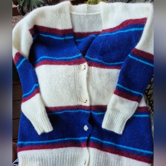 Electric + Rose x Anthropologie Cardigan Grandpa Sweater Striped Oversized NWOT - Picture 1 of 7